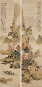 吴云 赤壁图 （一对） 绢本 - 文玩雅趣·中国书画专场 - 日本美协2017春季拍卖会 - 拍卖结果 | 艺度拍卖网
