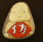 宫崎骏| + 超强动漫电台 + |: 一组很可爱的石头手绘，啧啧。好想要啊。~_Babysbreath