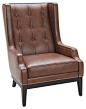 Bold Wing Chair in Leather, Cognac traditional-armchairs-and-accent-chairs