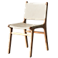 LLYARSS利亚斯/餐椅/北欧简约现代/真皮+美国进口白橡木框架/餐椅