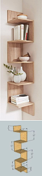 Corner Shelf Made of Plywood.: 