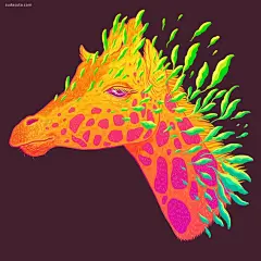 Jen Bartel 梦幻般的猫咪插画 韩国 超现实主义 色彩构成 色彩 肖像插画 矢量插画 梦 手绘 彩虹 宇宙 喵星人 动物 