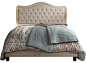 Turin King Upholstered Panel Bed, Beige, King transitional-panel-beds
