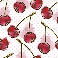樱桃无缝图案
