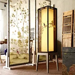 夜景(353图)_@letitbe1234收集_花瓣建筑设计新中式落地灯客厅灯[摆设]布艺蚕丝灯手绘落地灯别墅灯餐厅灯-淘宝网91