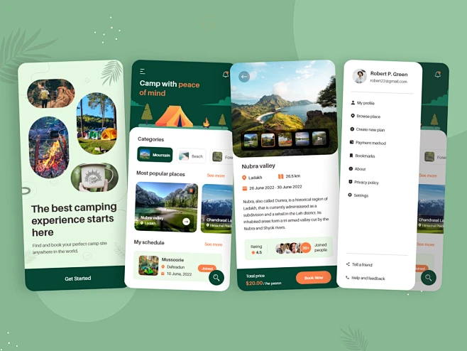 Trending Camping App UI Design app design app designer app development ...