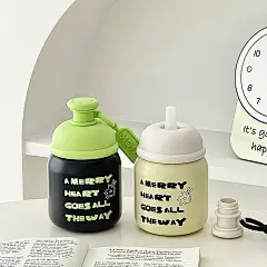 简约矮胖大肚杯2025新款高颜值带吸管可爱保冷杯保温杯女生水杯子-淘宝网