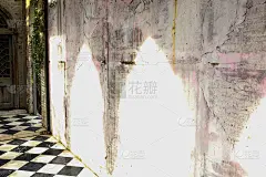 水泥墙面上的光影