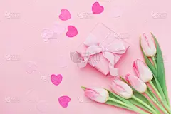 贺卡,母亲节,桌子,礼物,春天,粉色,蜡笔画,包装纸,视角,花