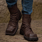 2014欧洲站牛皮短靴原创个性女靴日系森女系骑士靴厚底粗跟方头