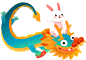 玉兔 2023年新年传统素材PNG免抠图 5