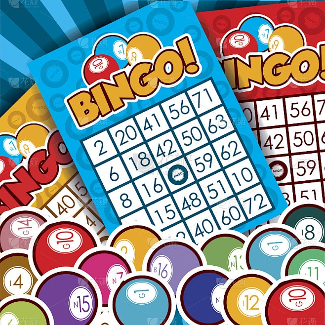 Bingo设计，矢量插图。素材-花瓣网