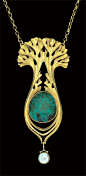 PAUL FOLLOT - gold and turquoise with pearl, French, c. 1900 (=)