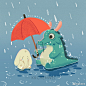 等雨停_KK辰未__插画师作品_涂鸦王国gracg.com