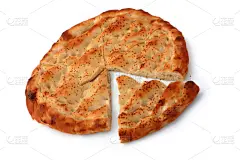 皮塔饼,白色,切片食物,数字6,分离着色,水平画幅,芝麻,无人,烘焙糕点,白色背景