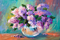 泉,丁香花,花瓶,艺术家,绘画插图,夏天,仅一朵花,花束