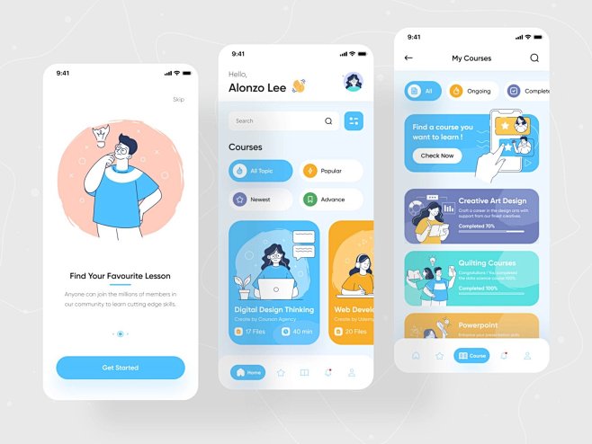 随时学习！12组在线课程APP界面设计灵感