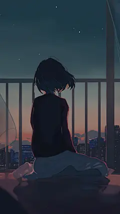 女孩子 城市 晚上 星星 4k手机壁纸竖屏2160x3840