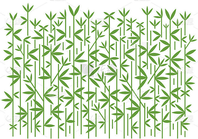 竹饰绿底色