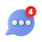 New Message Notification 3D Icon