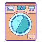 家居生活多色扁平行业icon-洗衣机