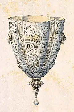 文艺复兴时期金银器，彩铅作品@CCI中国动漫插画