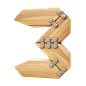 木板木钉拼接数字3PNG