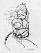 Baby Tarzan and Mother - rough by Glen Keane