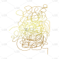 Tangled abstract scribble with hand drawn line in 