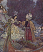 法国画家埃德蒙·杜拉克(Edmund Dulac)插画作品：蓝胡子Blurbeard