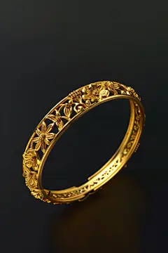 黄金足金花丝手镯
