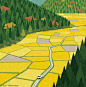 autumn country countryside Fall japan Landscape RICE FIELD
