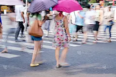 人们走在大城市的街道上
