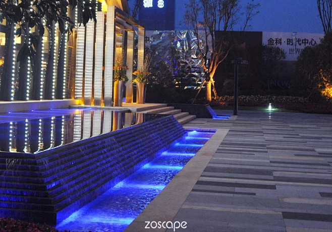 #水景设计#zoscape#水景意向图#动态水景# 卵石铺池底-花瓣网