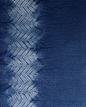 Aizome/shibori/indigo hand dye: Mokume (wood grain) shibori pattern by Little m Blue.