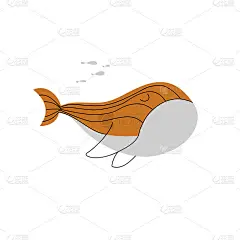 可爱的手绘托儿所鲸鱼和海洋中的小鱼。矢量儿童插图在斯堪的纳维亚风格与简单的背景。有趣可爱的儿童海报北