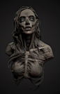 Clay skull girl (Speed sculpt stream), Olya Anufrieva : Based on art of Aleksandra Alekseeva https://www.artstation.com/artwork/LRNvR