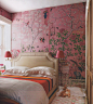 pink chinoiserie wallpaper