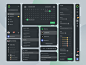 UI Components profile design dashboard cards black hr jobs profile tooltip green icons calendar sidebar filters dark mode dark ui app web ux design ui