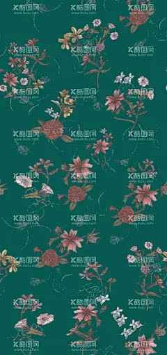 手绘花  - 源文件下载【酷图网】手绘花,数码印花,服饰,流行,大牌,花,