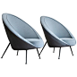 Rare Pair of 813 'Egg' Lounge Chairs by Ico & Luisa Parisi designed in 1951, produced by Cassina