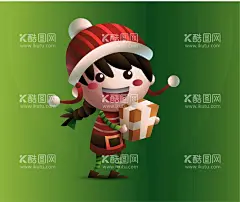 手绘矢量图圣诞节女孩  - 源文件下载【酷图网】手绘,矢量图,圣诞节,女孩,可爱,