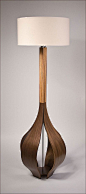 The Allium Floor Lamp in Walnut & Zebrawood: 