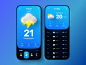 Weather App screen gradient illustration 3d weather icon weather app w