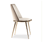 欧式现代简约餐椅家用实木软包布艺餐厅椅子化妆铁艺酒店单人餐椅