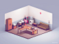 3d Room Assets | Low Poly Diorama | Retro desk room 3dartist low poly icon gif 3dart lowpolyart lowpoly low poly game design game icon 3d