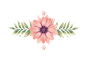 素描绿叶 叶子 植物 植被 花 粉色 花