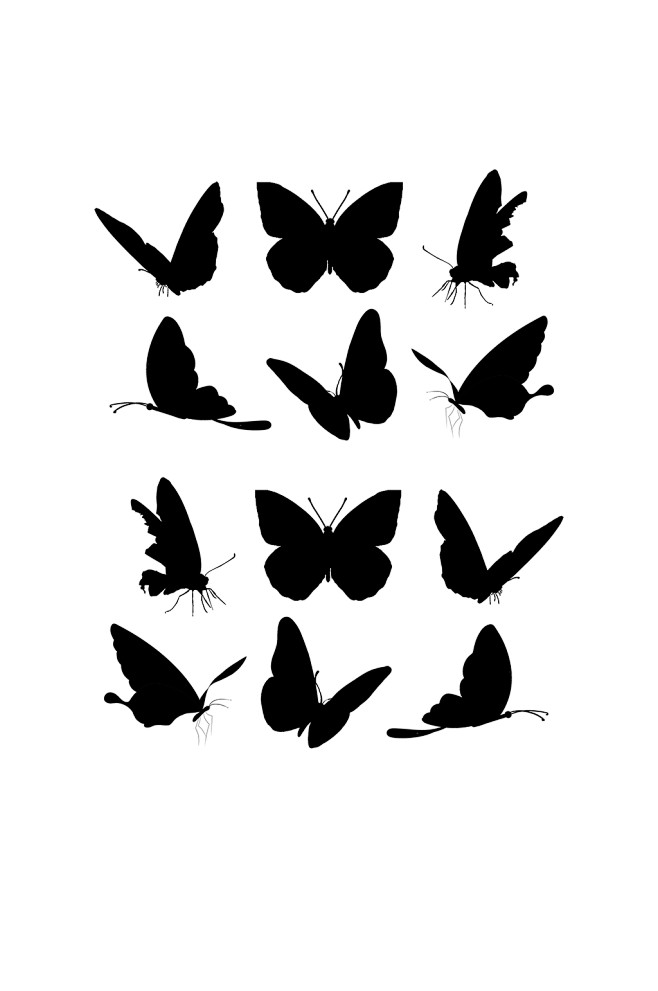 蝴蝶剪影卡通元素