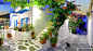 希臘米科諾斯島，美麗的小巷。 #街景#