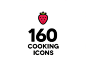 160 Cooking Icons : This is a set of 160 cooking line type icons, with solid and colored version.It is seperated into 5 parts; meat&seafood, fruits&vegetable, processed food, bakery&dessert, tools.Most icons are designed in 72x72px square, but